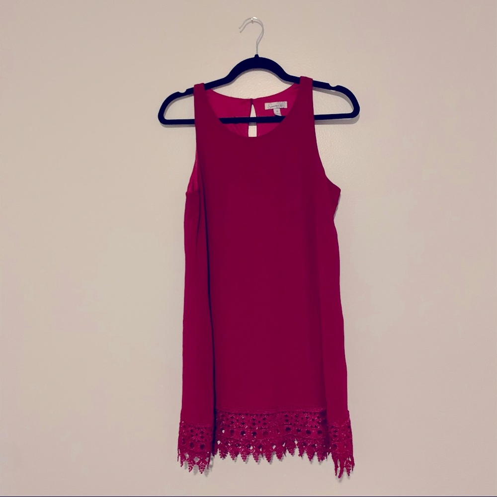 Speechless Red Crochet Shift Party Dress, Small